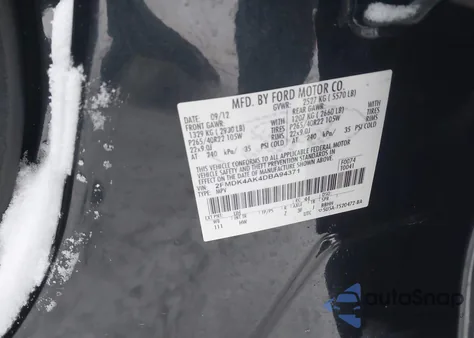 2013 Ford Edge Sport из США, поврежденный, VIN 2FMDK4AK4DBA94371